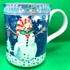 4 Matching Christmas Epoch Noritake Mugs - Snowman